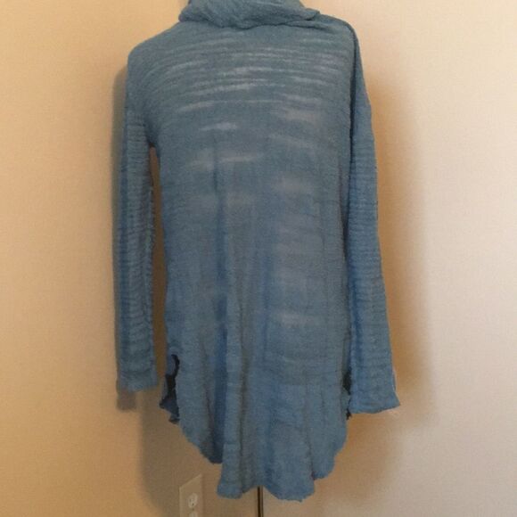 Free People Blue Knit Collar Long Sweater Small - Picture 3 of 6